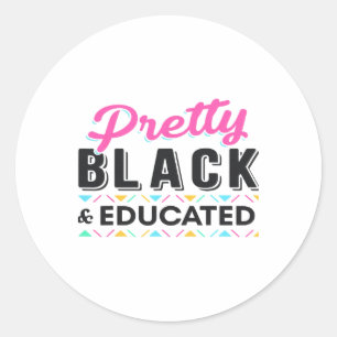Vrouwen mooi zwart en opgeleid zwarte geschiedenis ronde sticker