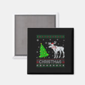 Vrouwen Moose kerstboom Lighting Ugly Christmas Sw Magneet (Voorkant / Achterkant)