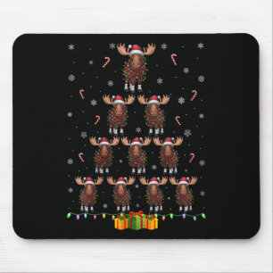 Vrouwen Moose Santa Hat Xmas Lights Mannen Vrouwen Muismat