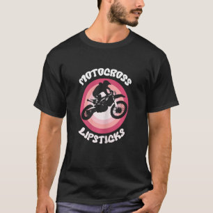Vrouwen Motorcross & Lipsticks Dirtbike Rider Meis T-shirt