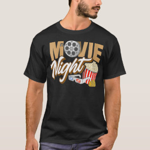Vrouwen Movie Night Popcorn Films Cinema Family V T-shirt