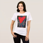 Vrouwen Mozaïek Hart T-shirt (Voorkant volledig)