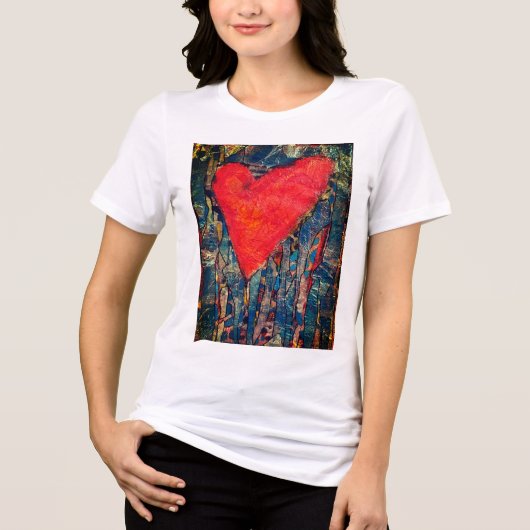 Vrouwen Mozaïek Hart T-shirt (Voorkant)