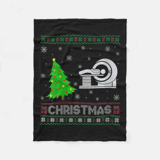 Vrouwen MRI Tech kerstboom Lighting Ugly Christmas Fleece Deken (Voorkant)