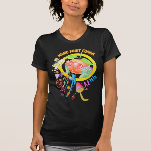 Vrouwen Muziek Fruit Fusion Ontworpen T-shirt (Voorkant)