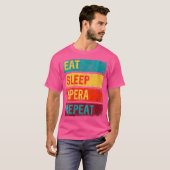 Vrouwen Muziek Gift Eat Sleep Opera Repeat T-shirt (Voorkant volledig)