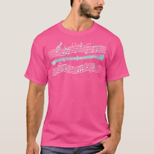 Vrouwen Muzieknoten Treble Clef Flute T-shirt