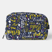 Vrouwen Naam Patroon met harten en sterren Toilettasje (Achterkant)
