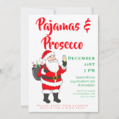 Vrouwen Nacht Pyjama & Prosecco Party Santa Kaart (Voorkant)