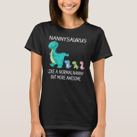 Vrouwen Nannysaurus als een normale nanny maar mee T-shirt (Voorkant)
