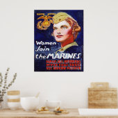 Vrouwen nemen deel aan de MARINES Poster (Keuken)