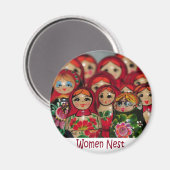Vrouwen nesten, Russische nestpoppen Magneet (Voorkant / Achterkant)