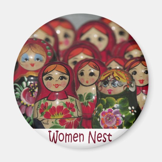 Vrouwen nesten, Russische nestpoppen Magneet (Voorkant)