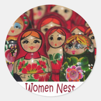 Vrouwen nesten, Russische nestpoppen Ronde Sticker