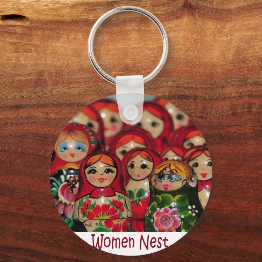 Vrouwen nesten, Russische nestpoppen Sleutelhanger (Voorkant)