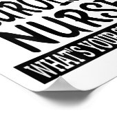 Vrouwen Neurologie Verpleegster Grappige Verpleegk Poster (Hoek)