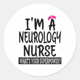 Vrouwen Neurologie Verpleegster Grappige Verpleegk Ronde Sticker