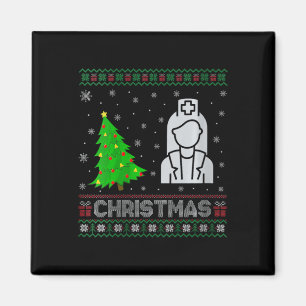 Vrouwen Nicu Nurse Kerstboom Lighting Ugly Christm Magneet
