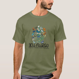 Vrouwen NICU Verpleegkundige Vlinders Kleine Mense T-shirt