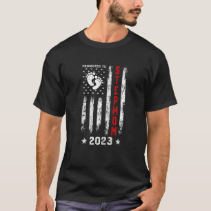 Vrouwen nieuwe mama promoot aan Stepmam Est 2023 V T-shirt