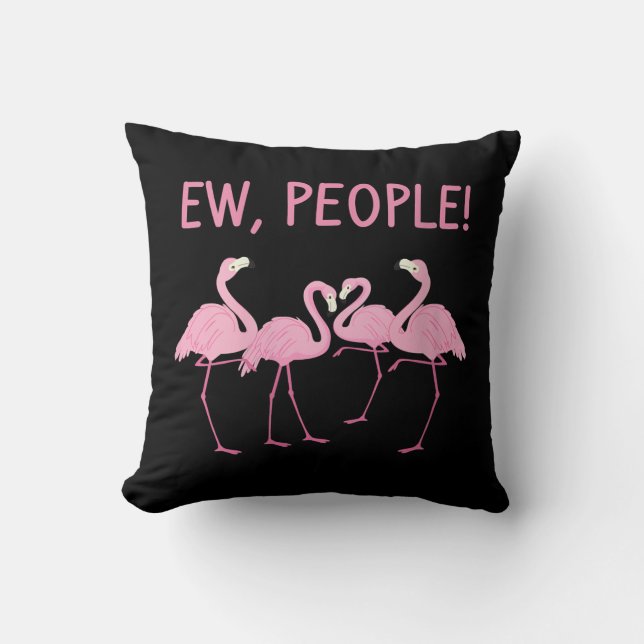 Vrouwen Nieuwe Mensen Grappige Flamingo Sociale Af Kussen (Voorkant)