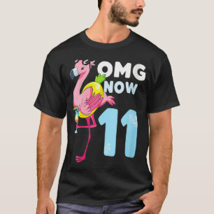 VROUWEN nu 11 jaar meisje Flamingo 11th Birthda T-shirt