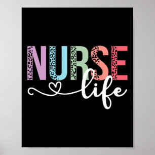 Vrouwen Nurse Life Rn LPN Can Leopard Nurse Week H Poster