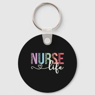 Vrouwen Nurse Life Rn LPN Can Leopard Nurse Week H Sleutelhanger