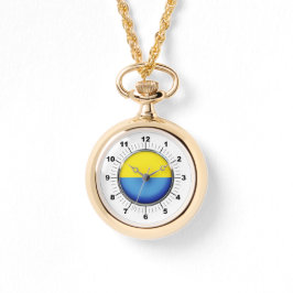 Vrouwen Oekraïne vlag Wraparound Gold Watch Horloge