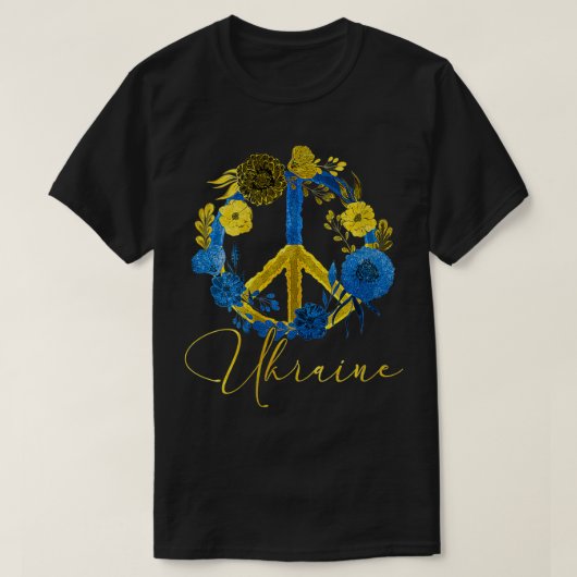 Vrouwen Oekraïne Zonnebloem Oekraïense vlag waar i T-shirt (Design voorkant)