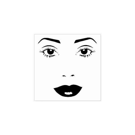 Vrouwen ogen lippen Gezicht make-up Art Rubberstempel (Afrduk)