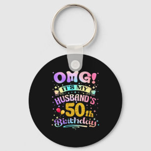 Vrouwen oh mijn man is 50 jaar geworden gelukkige sleutelhanger