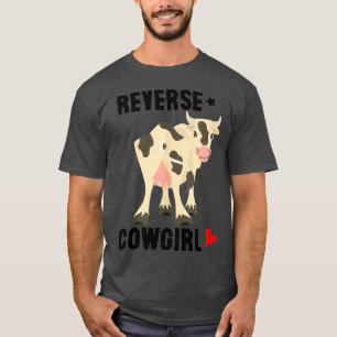 Vrouwen Omgekeerd Cowgirl Funny T's voor volwassen T-shirt