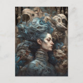 Vrouwen omringd door monsters Surreal Art Briefkaa Briefkaart (Voorkant)