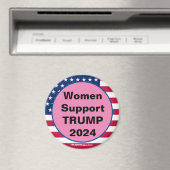 Vrouwen ondersteunen TRUMP 2024 roze magneet (Insitu (Vaatwasser))