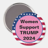 Vrouwen ondersteunen TRUMP 2024 roze magneet (Voorkant / Achterkant)