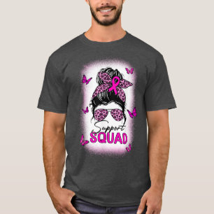 Vrouwen ondersteunen vierkant roze aansteker borst t-shirt