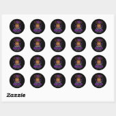 Vrouwen Ondersteuning Squad Afro Messy Bun Luipaar Ronde Sticker (Vel)