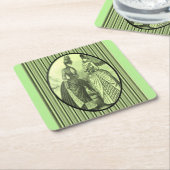 vrouwen onderzetters groen (Schuin)