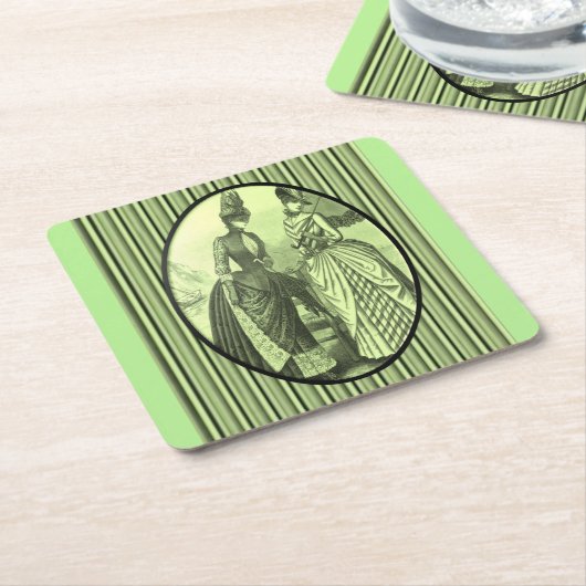 vrouwen onderzetters groen (Schuin)
