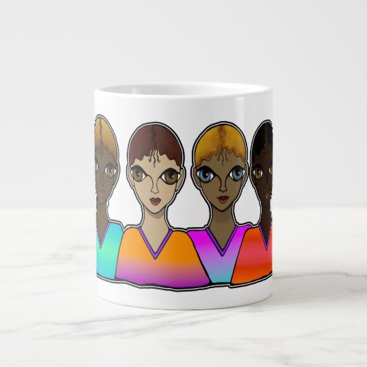 Vrouwen ontwerpen grote koffiekop (Voorkant)