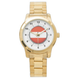Vrouwen Oostenrijk Vlag Oversized gouden armband h Horloge
