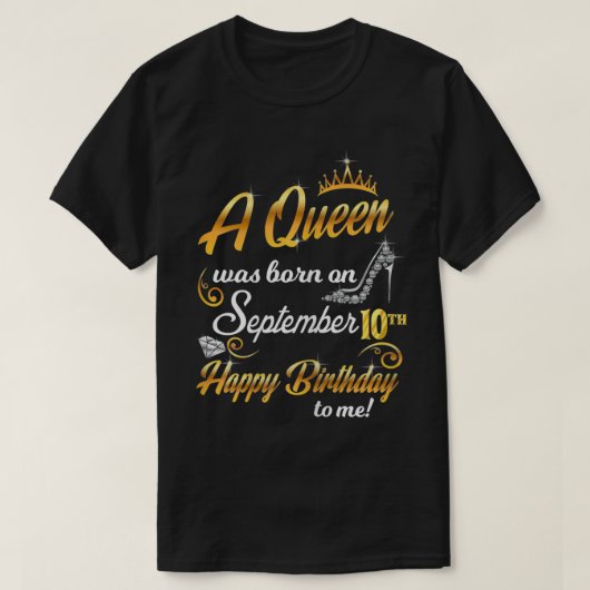 Vrouwen op 10 september 2010 cadeau koningin B T-shirt (Design voorkant)