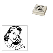  VROUWEN OP DE TELEFOON Comic art Rubberstempel (Gestempeld)