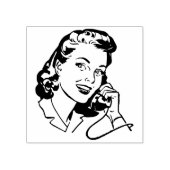 VROUWEN OP DE TELEFOON Comic art Rubberstempel (Afrduk)