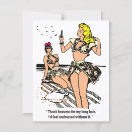 vrouwen op het strand, Humor, Vintage Briefkaart