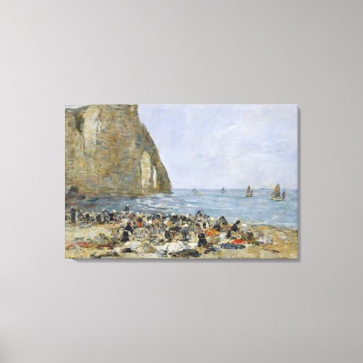 Vrouwen op het strand van Etretat, 1894 Canvas Afdruk (Voorkant)