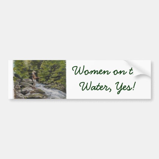Vrouwen op het water, ja! bumpersticker (Voorkant)