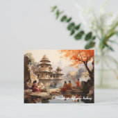 Vrouwen op het zomerlandgoed van Raja Briefkaart (Staand voorkant)