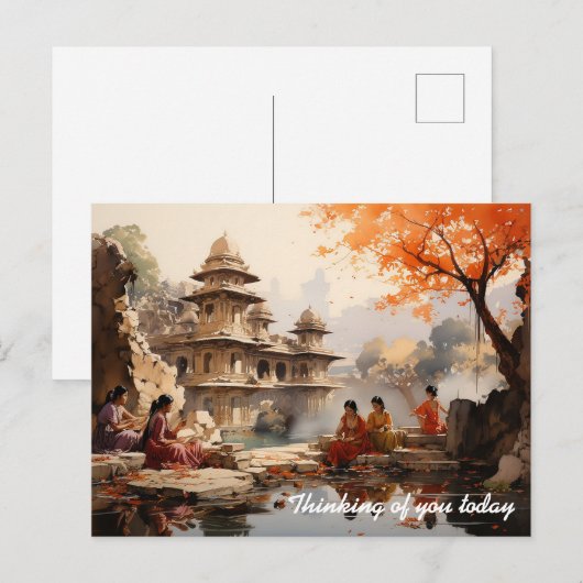 Vrouwen op het zomerlandgoed van Raja Briefkaart (Voorkant / Achterkant)